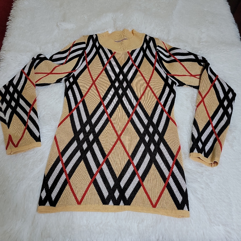 Sweater Women red black white Brown tshirt long S BB inspired